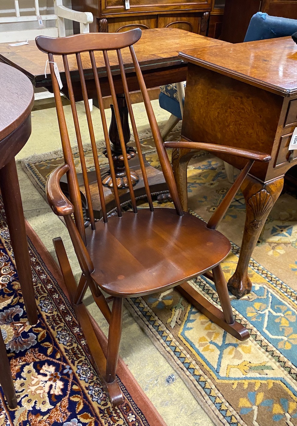 An Ercol elm and beech rocking chair